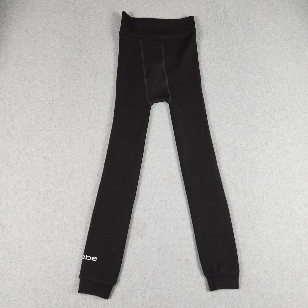 Bebe Leggings Womens M/L Black Fleece Lined Cozy Warm High Waisted Athleisure